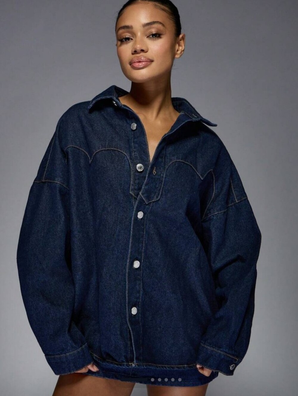 Missguided Oversized Western Style Trucker Denim Jacket